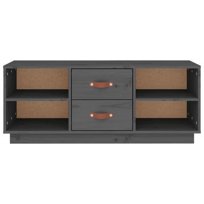 TV-Schrank Grau 100x34x40 cm Massivholz Kiefer