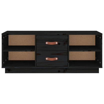 TV-skab Sort 100x34x40 cm Massiv Fyr