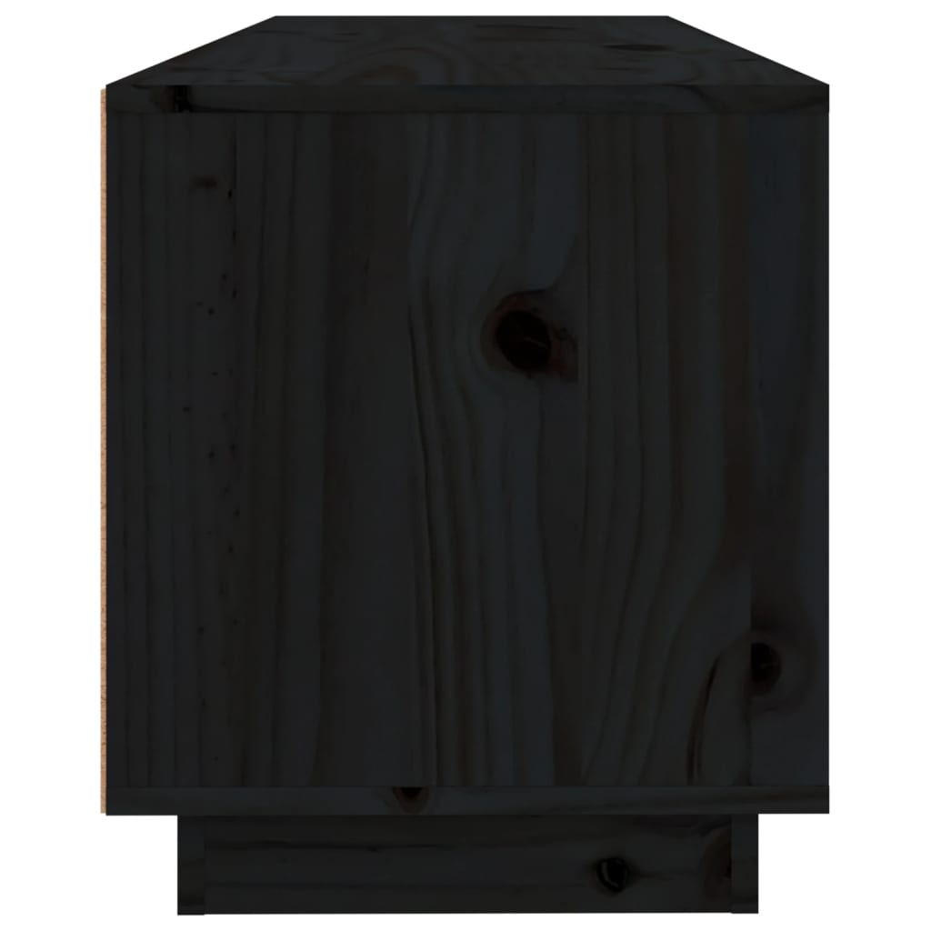 TV-skab Sort 100x34x40 cm Massiv Fyr