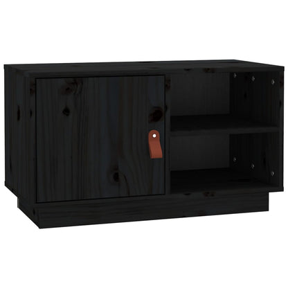 TV-skab Sort 70x34x40 cm Massiv Fyr