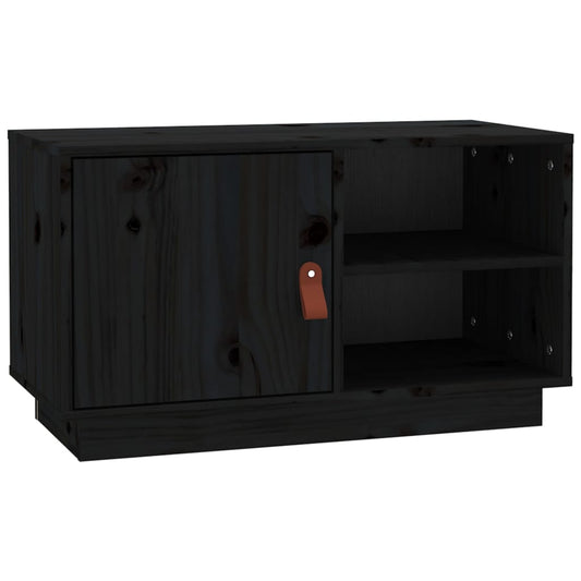 TV-skab Sort 70x34x40 cm Massiv Fyr