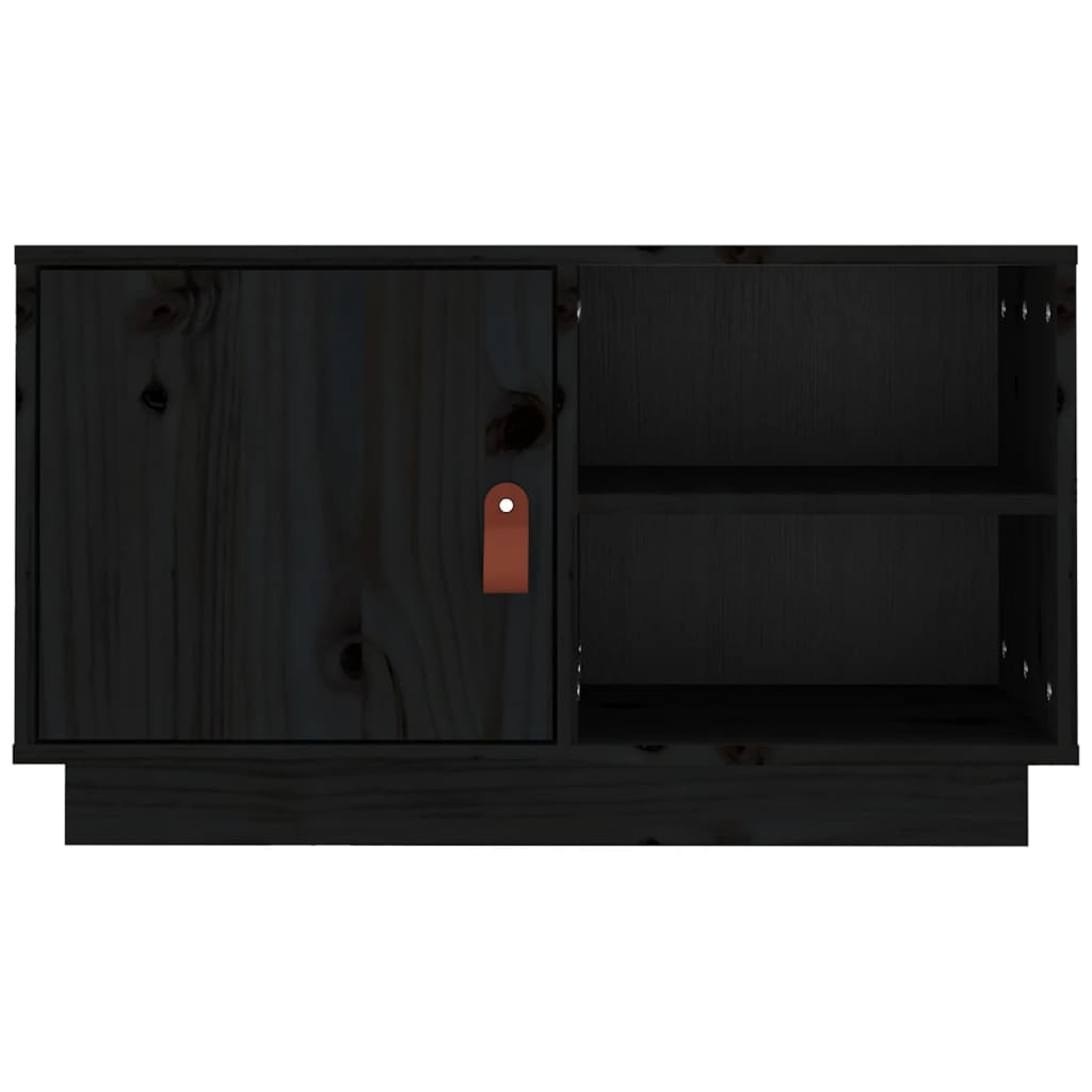TV-skab Sort 70x34x40 cm Massiv Fyr