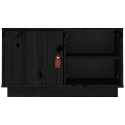 TV-skab Sort 70x34x40 cm Massiv Fyr