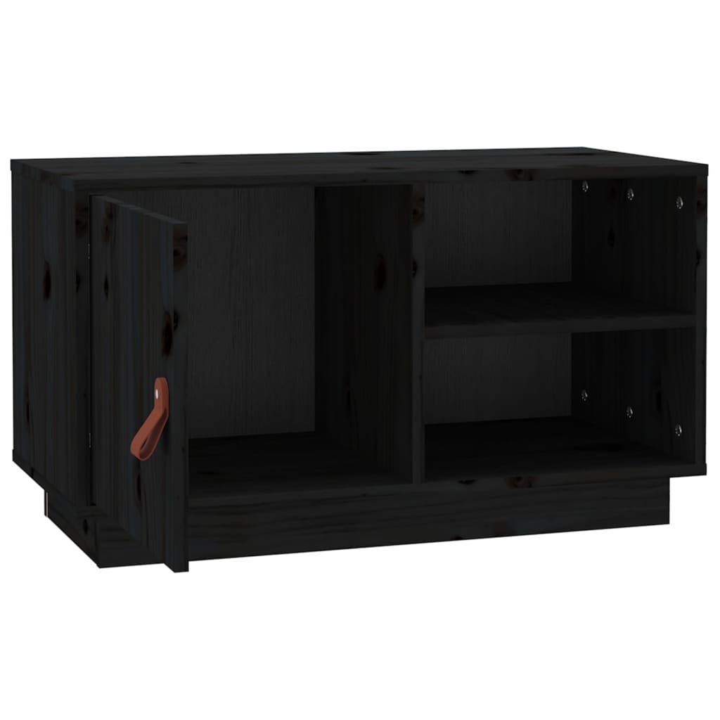 TV-skab Sort 70x34x40 cm Massiv Fyr