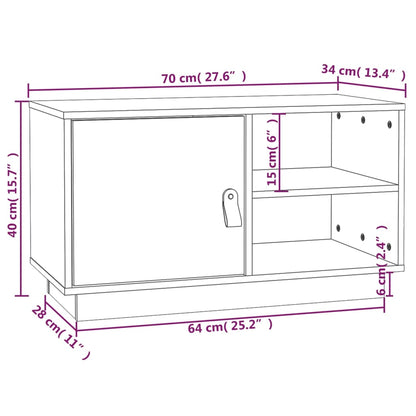 TV-skab Sort 70x34x40 cm Massiv Fyr