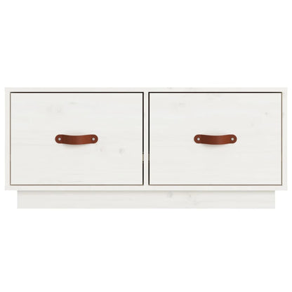 TV-Schrank Weiß 80x34x35 cm Massivholz Kiefer