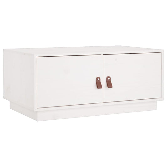 Sofabord Hvid 80x50x35 cm Massiv Fyr