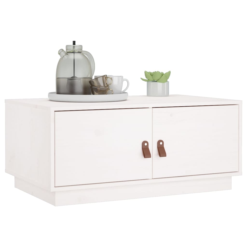 Sofabord Hvid 80x50x35 cm Massiv Fyr