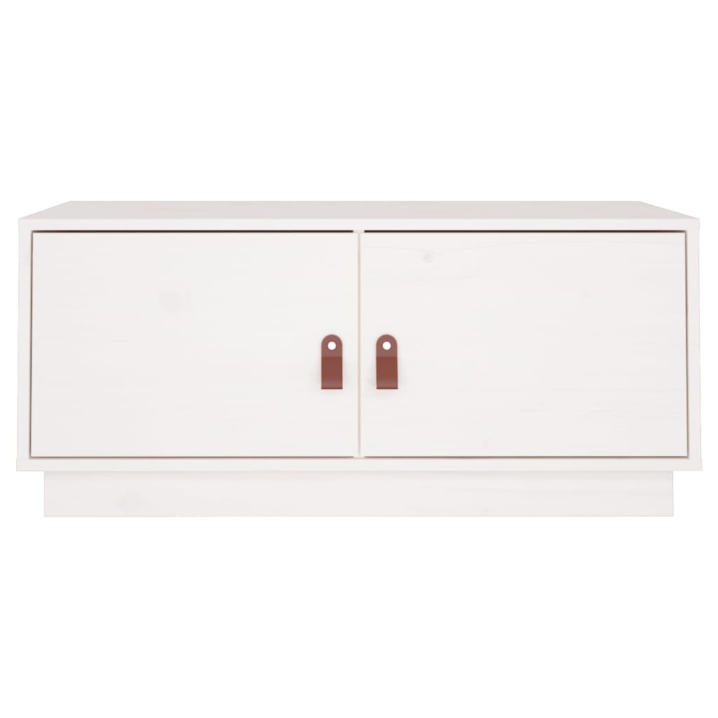 Sofabord Hvid 80x50x35 cm Massiv Fyr