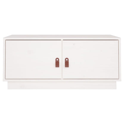 Sofabord Hvid 80x50x35 cm Massiv Fyr