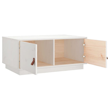 Sofabord Hvid 80x50x35 cm Massiv Fyr