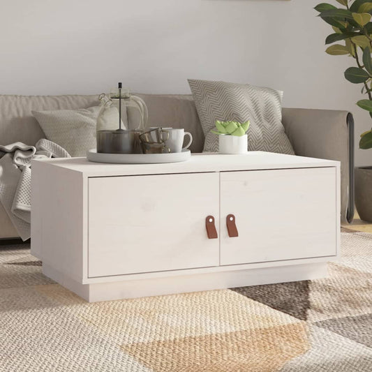 Sofabord Hvid 80x50x35 cm Massiv Fyr