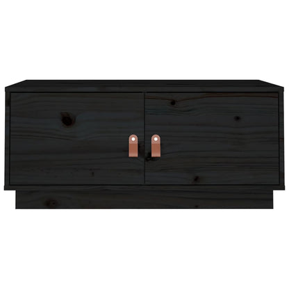 Couchtisch Schwarz 80x50x35 cm Massivholz Kiefer