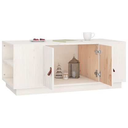 Sofabord Hvid 100x50x41 cm Massiv Fyr