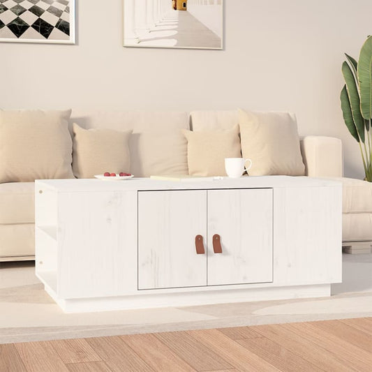 Sofabord Hvid 100x50x41 cm Massiv Fyr