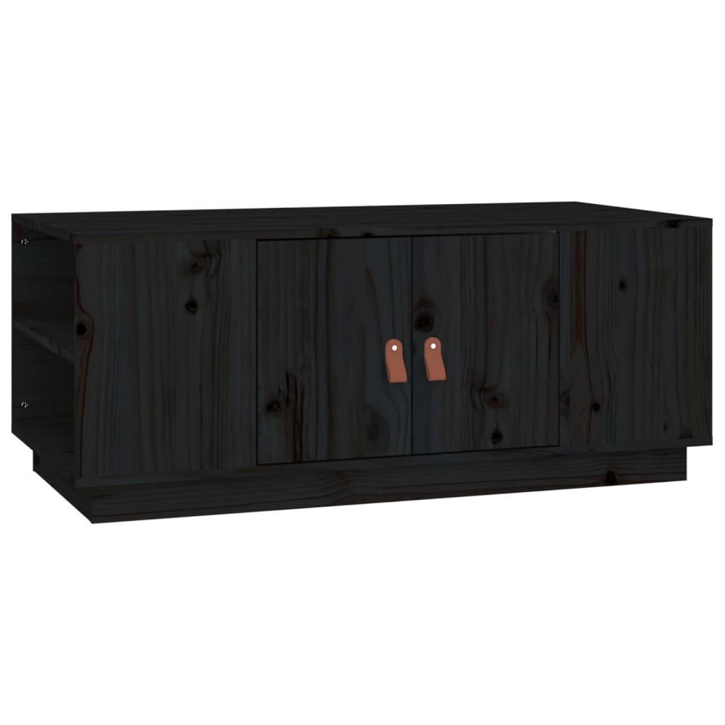 Sofabord Sort 100x50x41 cm Massiv Fyr