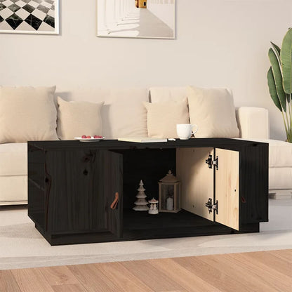 Sofabord Sort 100x50x41 cm Massiv Fyr