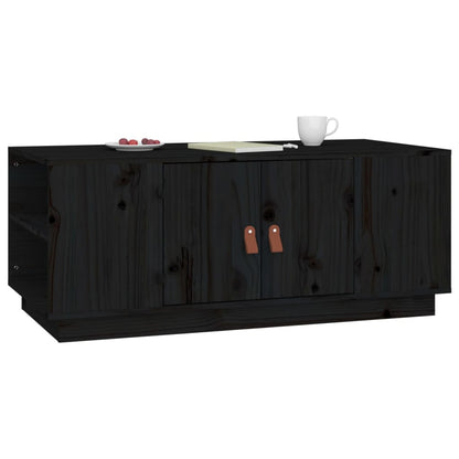 Sofabord Sort 100x50x41 cm Massiv Fyr