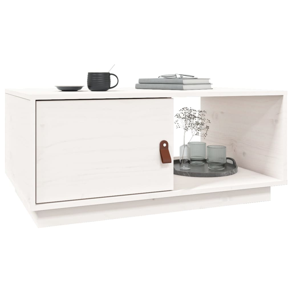 Sofabord Hvid 80x50x35,5 cm Massiv Fyr