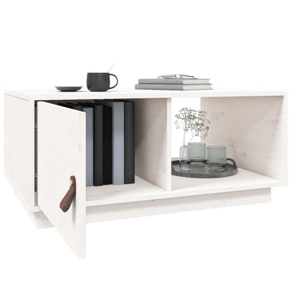 Sofabord Hvid 80x50x35,5 cm Massiv Fyr