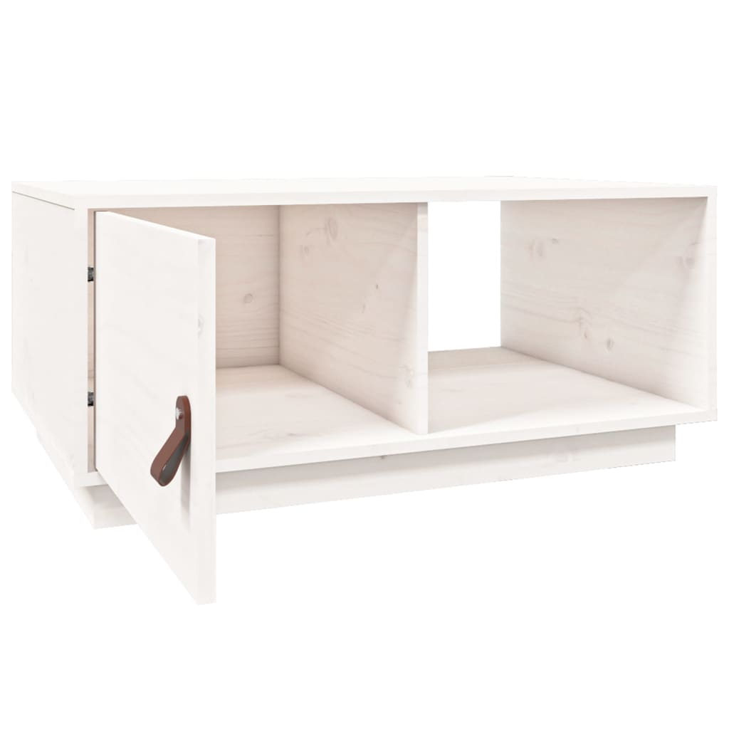 Sofabord Hvid 80x50x35,5 cm Massiv Fyr