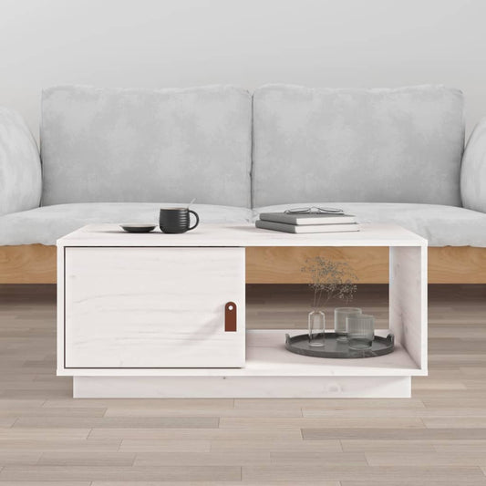 Sofabord Hvid 80x50x35,5 cm Massiv Fyr