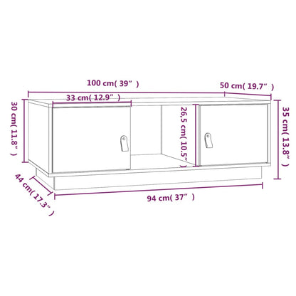 Couchtisch 100x50x35 cm Massivholz Kiefer