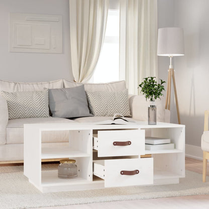 Sofabord Hvid 100x50x41 cm Massiv Fyr