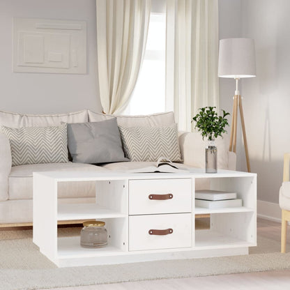 Sofabord Hvid 100x50x41 cm Massiv Fyr