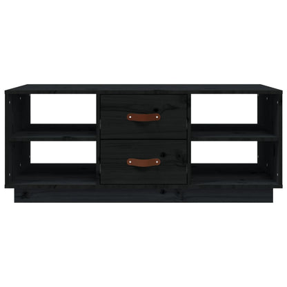 Couchtisch Schwarz 100x50x41 cm Massivholz Kiefer