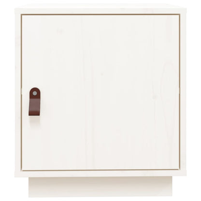 Nachttische 2 Stk. Weiß 40x34x45 cm Massivholz Kiefer
