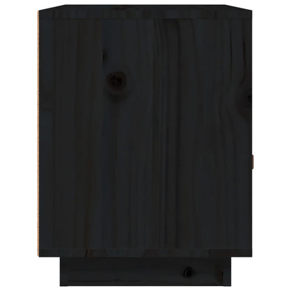 Nachttische 2 Stk. Schwarz 40x34x45 cm Massivholz Kiefer