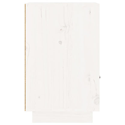 Nachttische 2 Stk. Weiß 40x34x55 cm Massivholz Kiefer