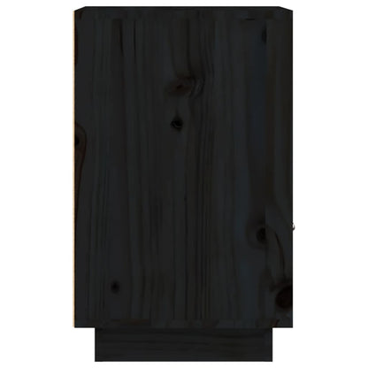 Nachttisch Schwarz 40x34x55 cm Massivholz Kiefer