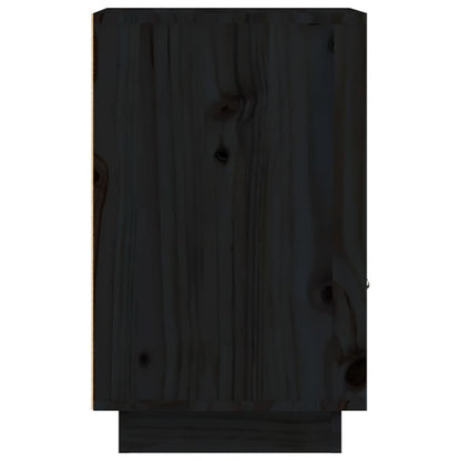 Nachttische 2 Stk. Schwarz 40x34x55 cm Massivholz Kiefer