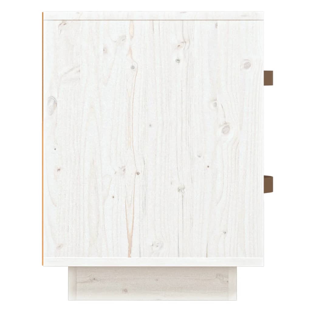 Nachttische 2 Stk. Weiß 40x34x45 cm Massivholz Kiefer