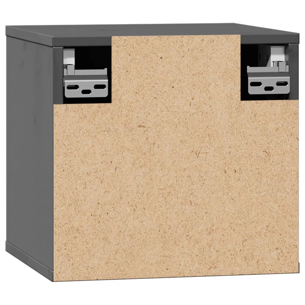 Wandschränke 2 Stk. Grau 31,5x30x30 cm Massivholz Kiefer