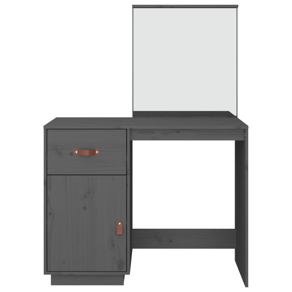 Schminktisch Grau 95x50x134 cm Massivholz Kiefer
