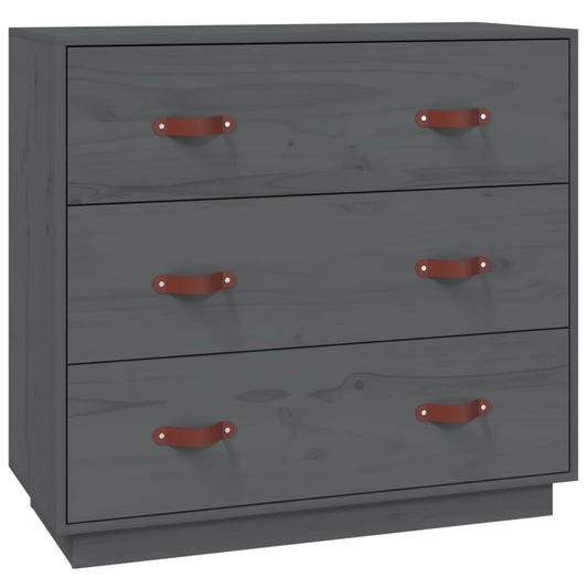 Sideboard Grau 80x40x75 cm Massivholz Kiefer