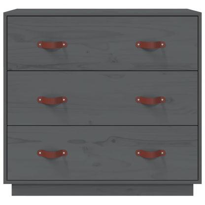 Sideboard Grau 80x40x75 cm Massivholz Kiefer