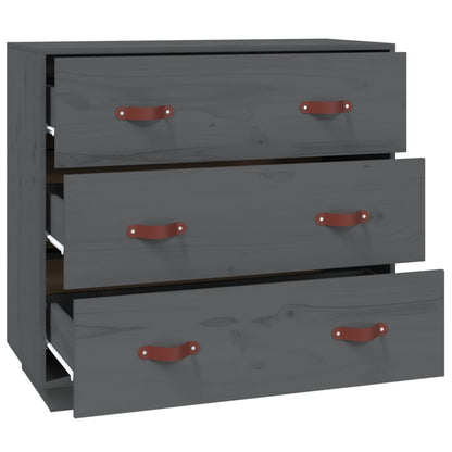 Sideboard Grau 80x40x75 cm Massivholz Kiefer