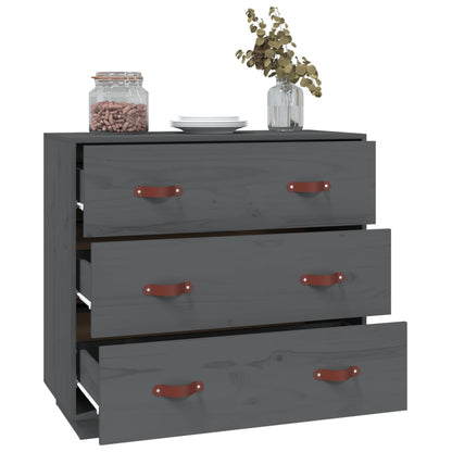 Sideboard Grau 80x40x75 cm Massivholz Kiefer