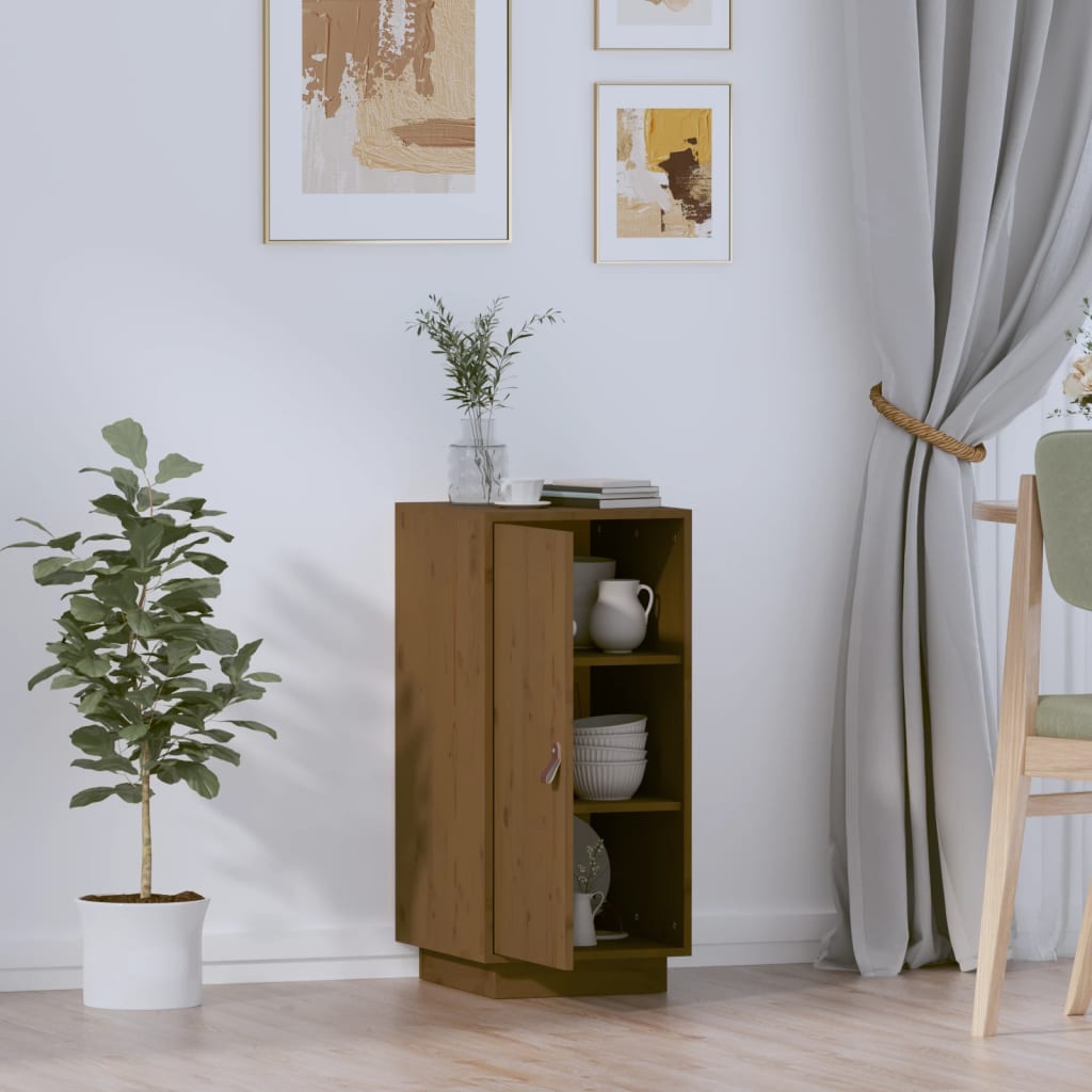 Sideboard Honigbraun 34x40x75 cm Massivholz Kiefer