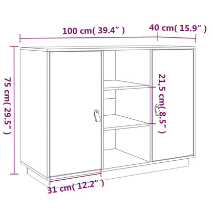 Skænk Honningbrun 100x40x75 cm Massiv Fyr