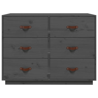 Sideboard Grau 100x40x75 cm Massivholz Kiefer