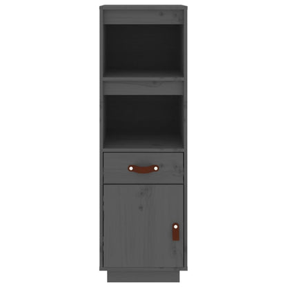 Highboard Grau 34x40x108,5 cm Massivholz Kiefer