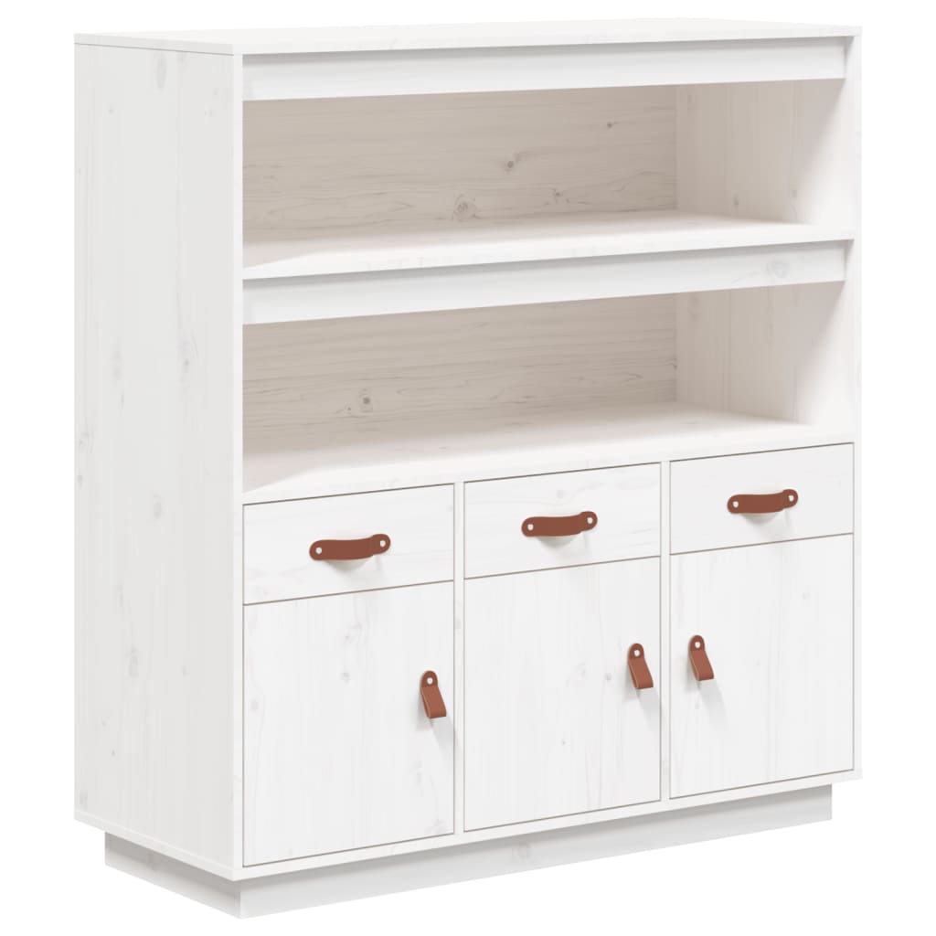Highboard Weiß 100x40x108,5 cm Massivholz Kiefer