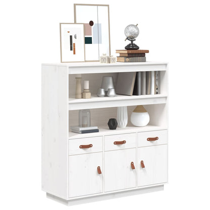 Highboard Weiß 100x40x108,5 cm Massivholz Kiefer