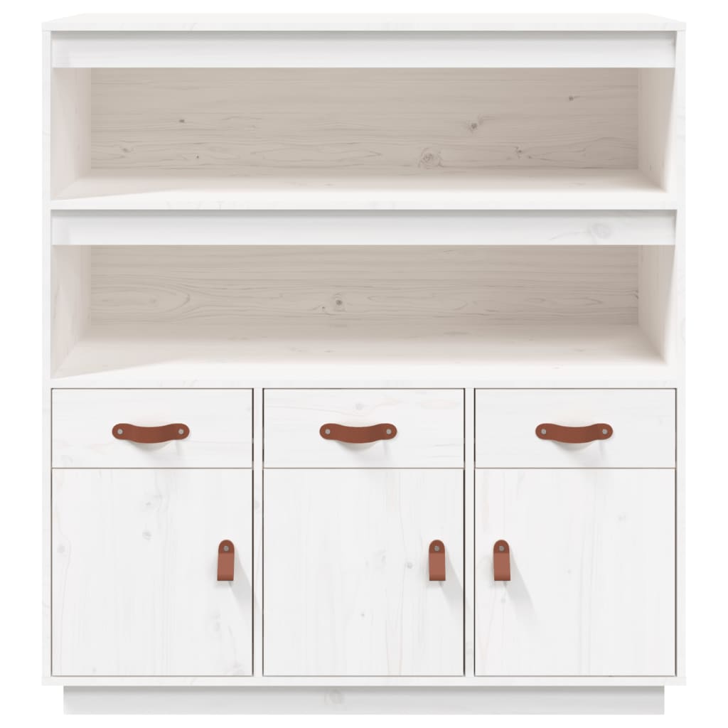 Highboard Weiß 100x40x108,5 cm Massivholz Kiefer
