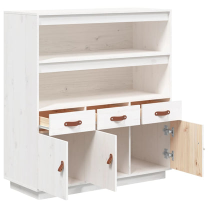 Highboard Weiß 100x40x108,5 cm Massivholz Kiefer